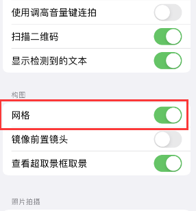 竹溪苹果手机维修网点分享iPhone如何开启九宫格构图功能 