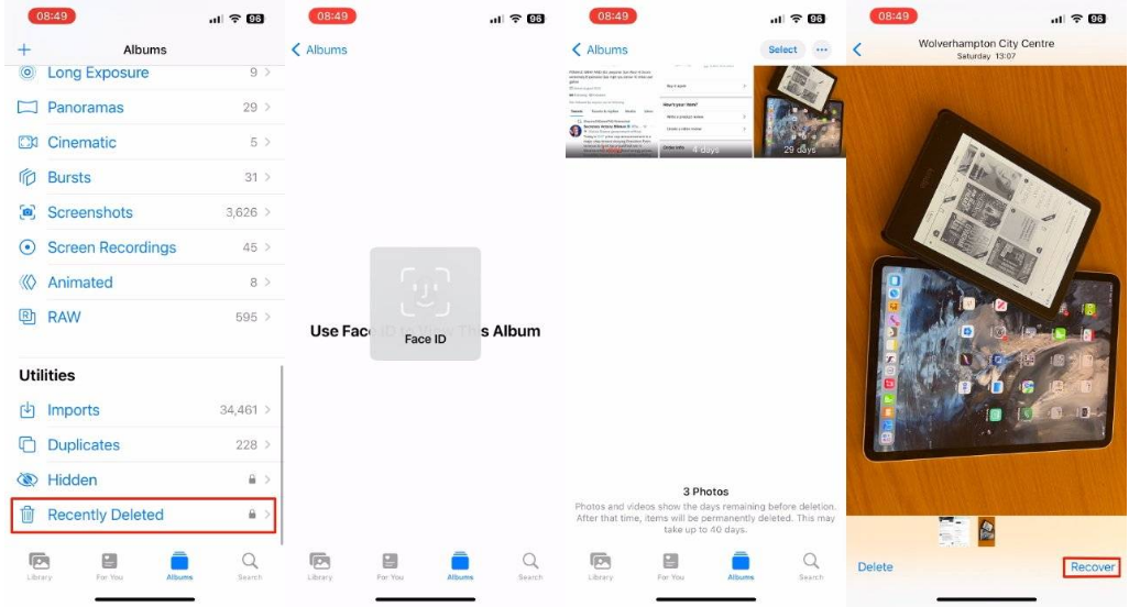 竹溪苹果14维修分享 iPhone14 上恢复已删除的照片 
